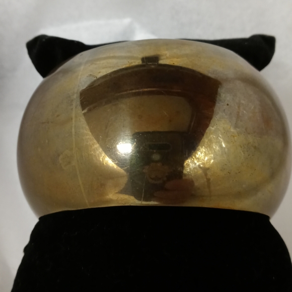 Vintage Brass Bangle Bracelet 2" wide Boho Bangle - Picture 2 of 3